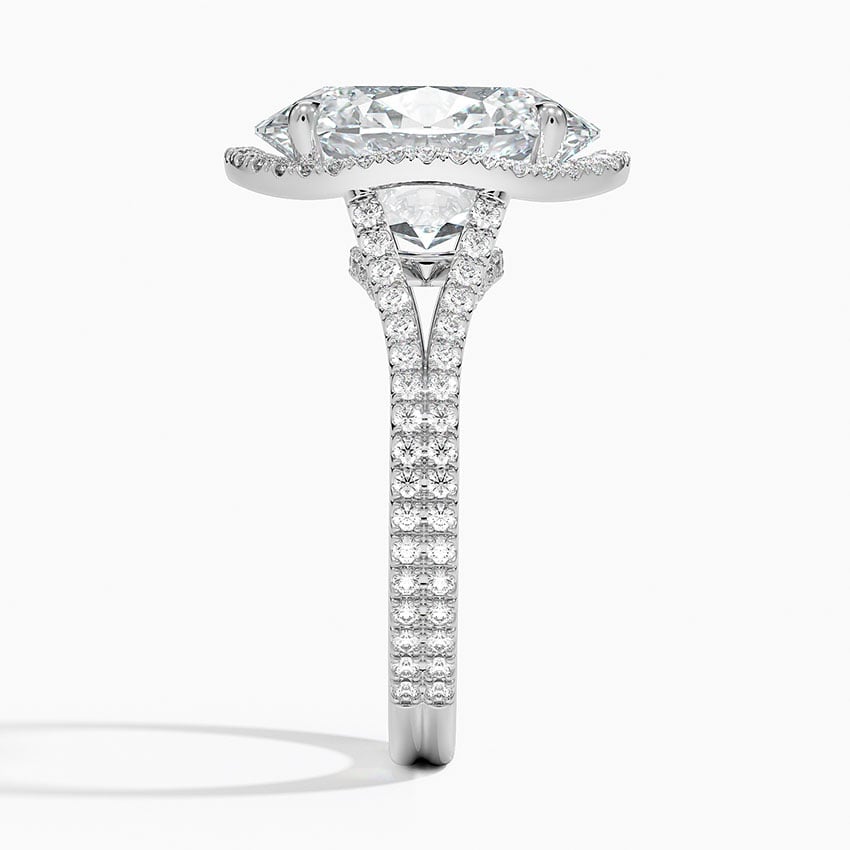 18K White Gold Fortuna Halo Diamond Ring (1/2 ct. tw.)