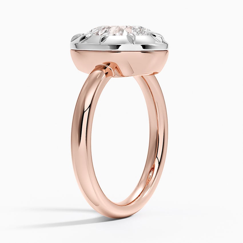 14K Rose Gold Harper Mixed Metal Solitaire Ring