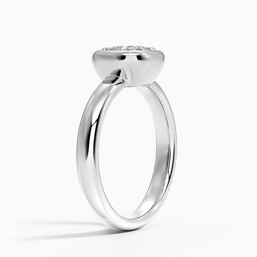 18K White Gold Andrea Bezel Prong Ring