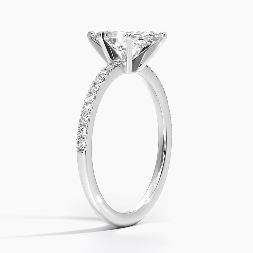 18K White Gold Ballad Half Coverage Diamond Ring (1/8 ct. tw.)