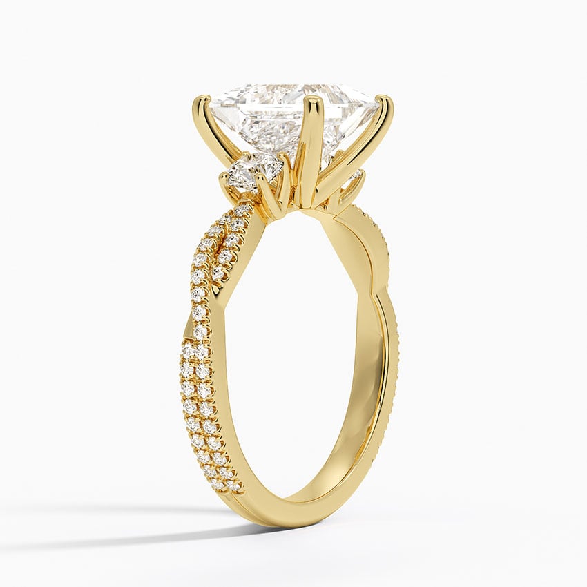 Luxe Three Stone Petite Twisted Vine Diamond Ring