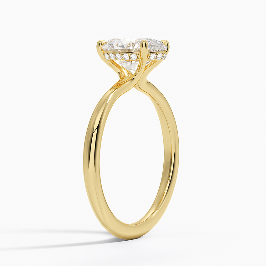 18K Yellow Gold Freesia Hidden Halo Diamond Ring