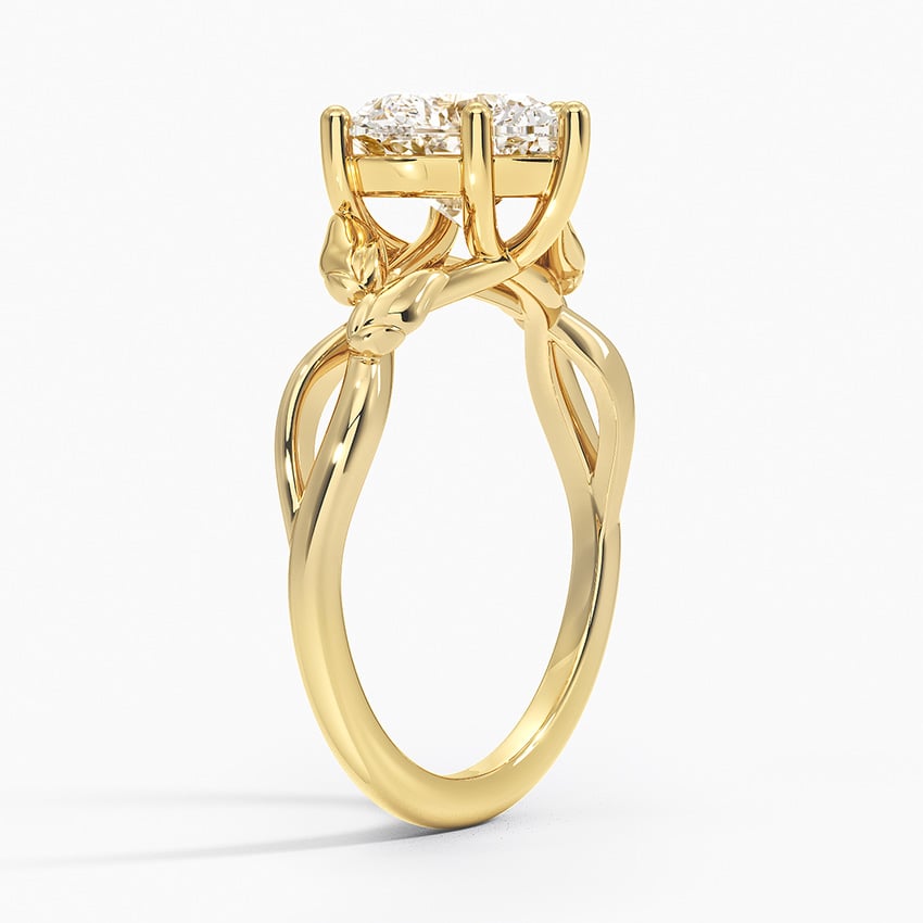 18K Yellow Gold Budding Willow Solitaire Ring