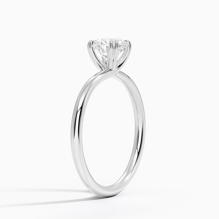 PT Aquamarine Dulce Double Claw Prong Solitaire Ring, large top view