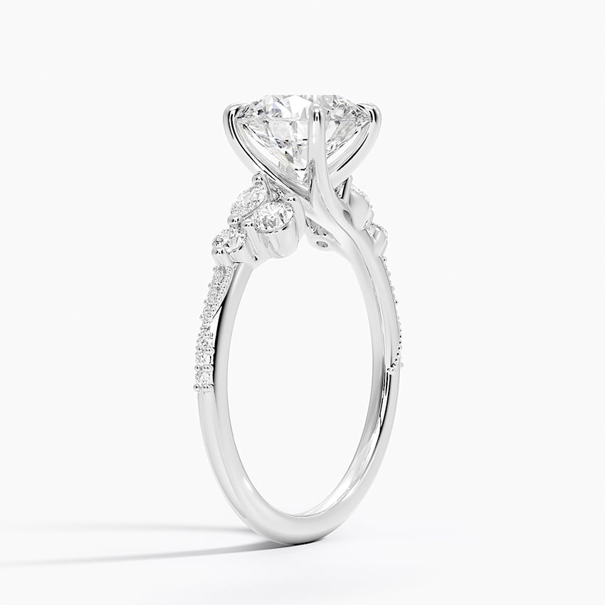 Platinum Luxe Camellia Milgrain Diamond Ring