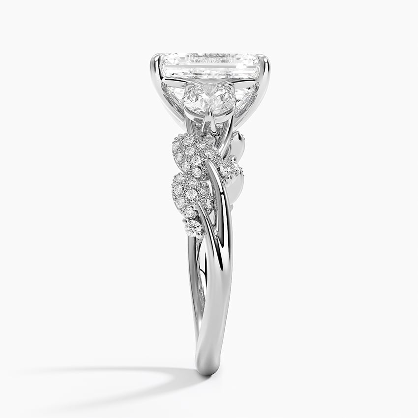 Canopy Three Stone Diamond Ring in 18K White Gold