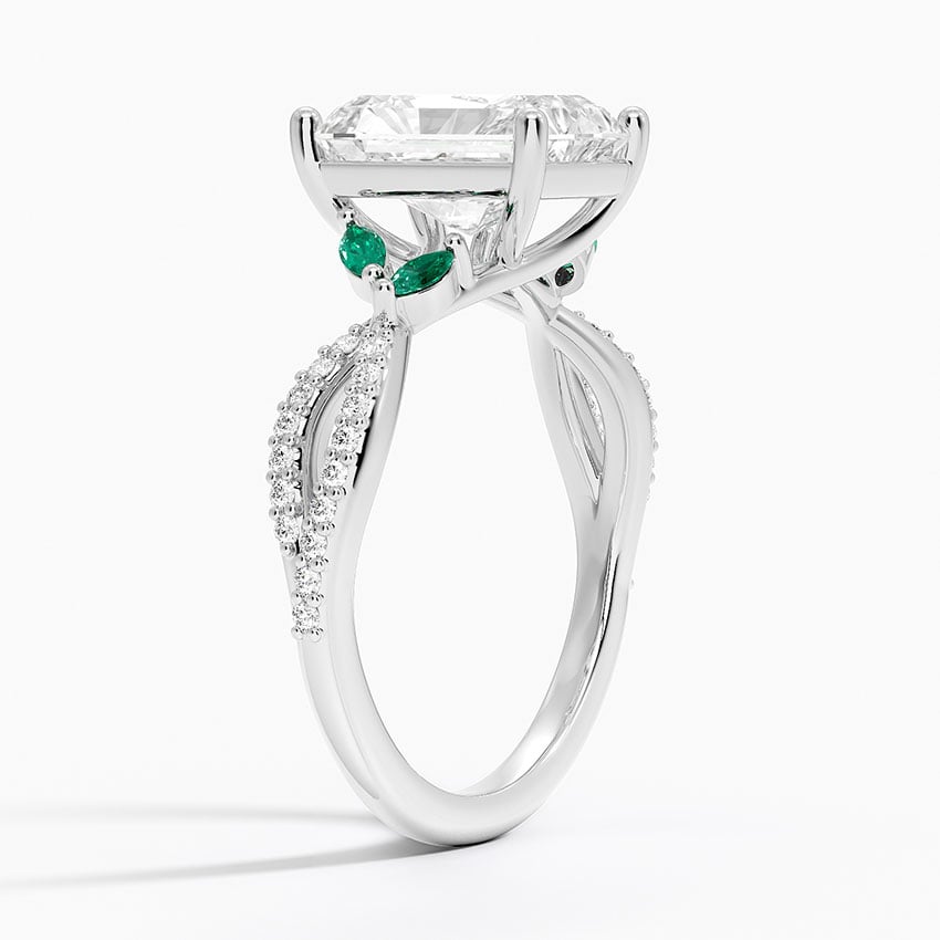 Luxe Willow Lab Emerald and Diamond Ring (1/8 ct. tw.)