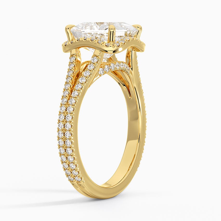 18K Yellow Gold Fortuna Halo Diamond Ring (1/2 ct. tw.)