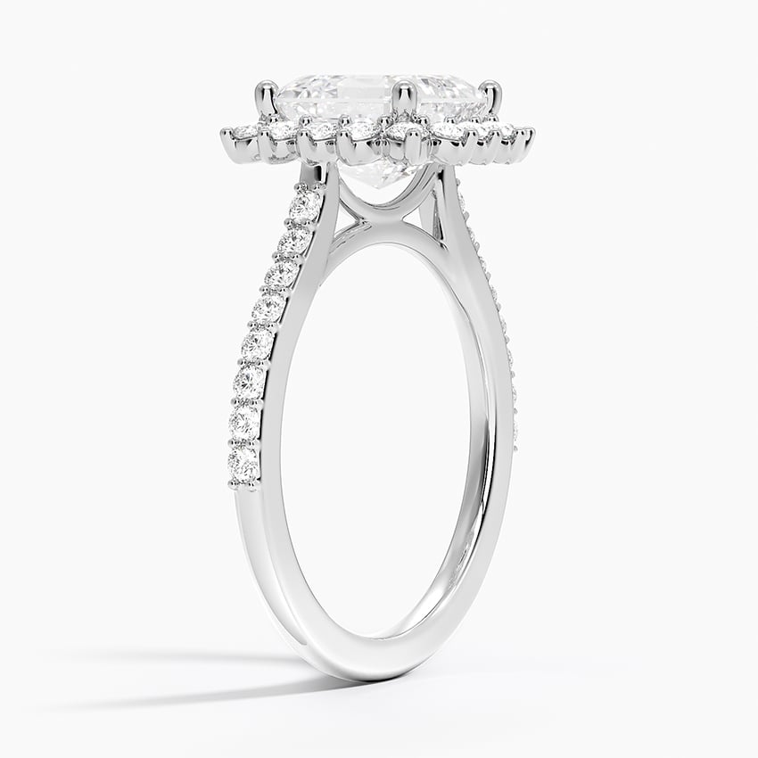18K White Gold Luxe Sunburst Halo Diamond Ring (1/2 ct. tw.)
