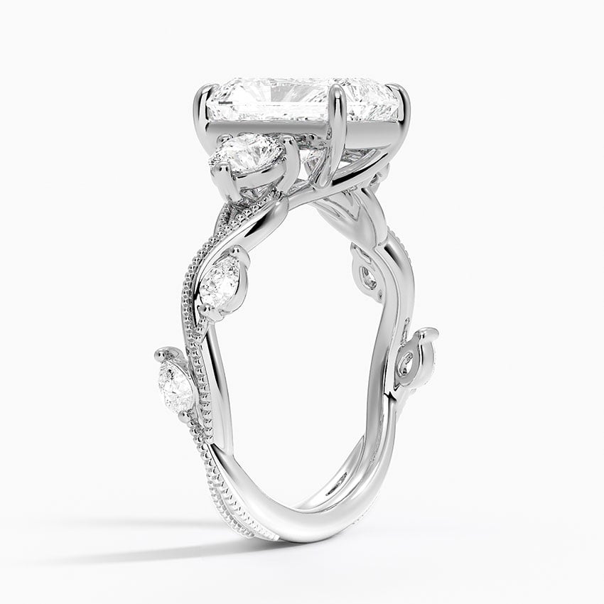 Platinum Vintage Secret Garden Three Stone Diamond Ring