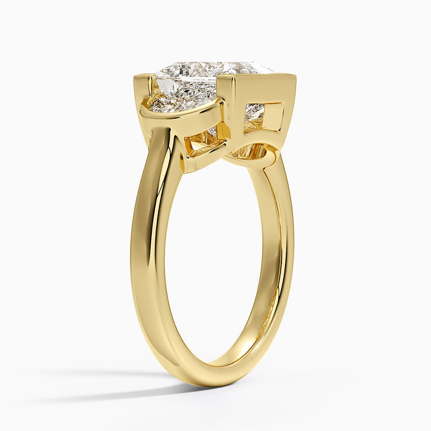 Half Moon Three Stone Bezel Diamond Ring (1/2 ct. tw.)