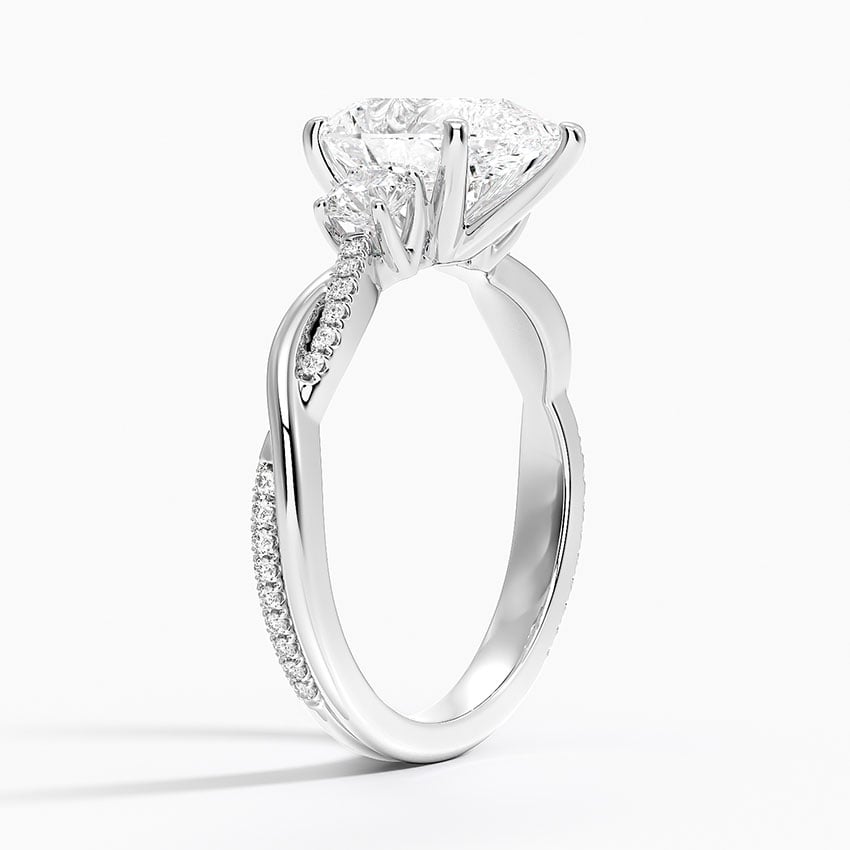 Three Stone Twisted Engagement Ring