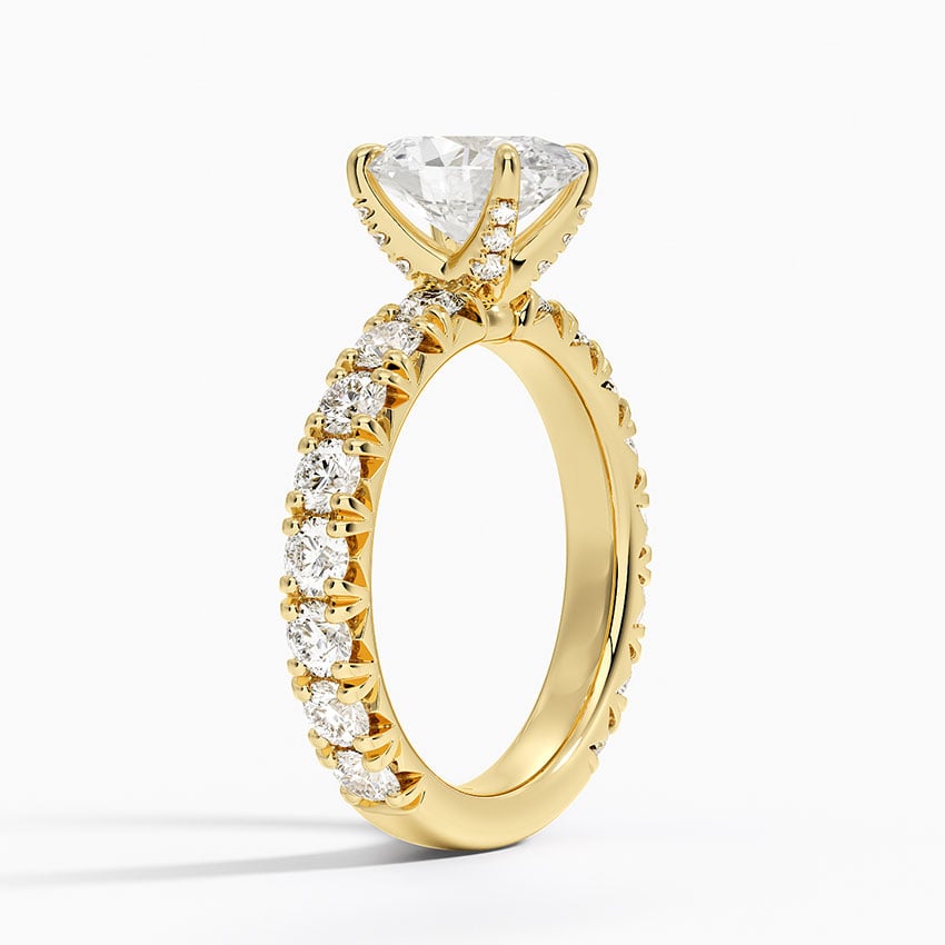 18K Yellow Gold Ellora Three-Quarter Coverage Diamond Ring