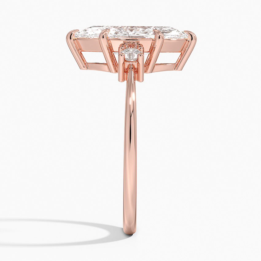 Petite Selene Three Stone Diamond Ring (1/10 ct. tw.) in 14K Rose Gold