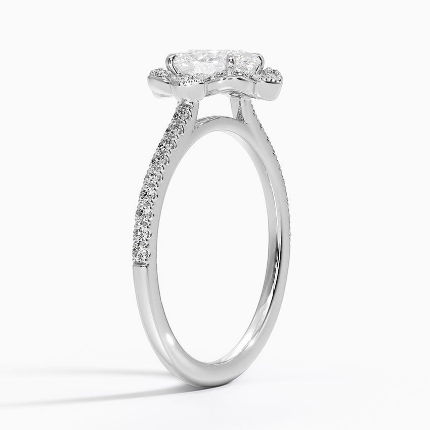 PT Aquamarine Reina Halo Diamond Ring, large top view