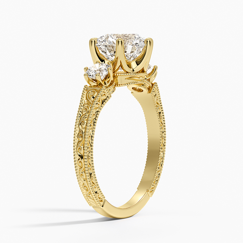 Hudson Three Stone Diamond Ring - Brilliant Earth