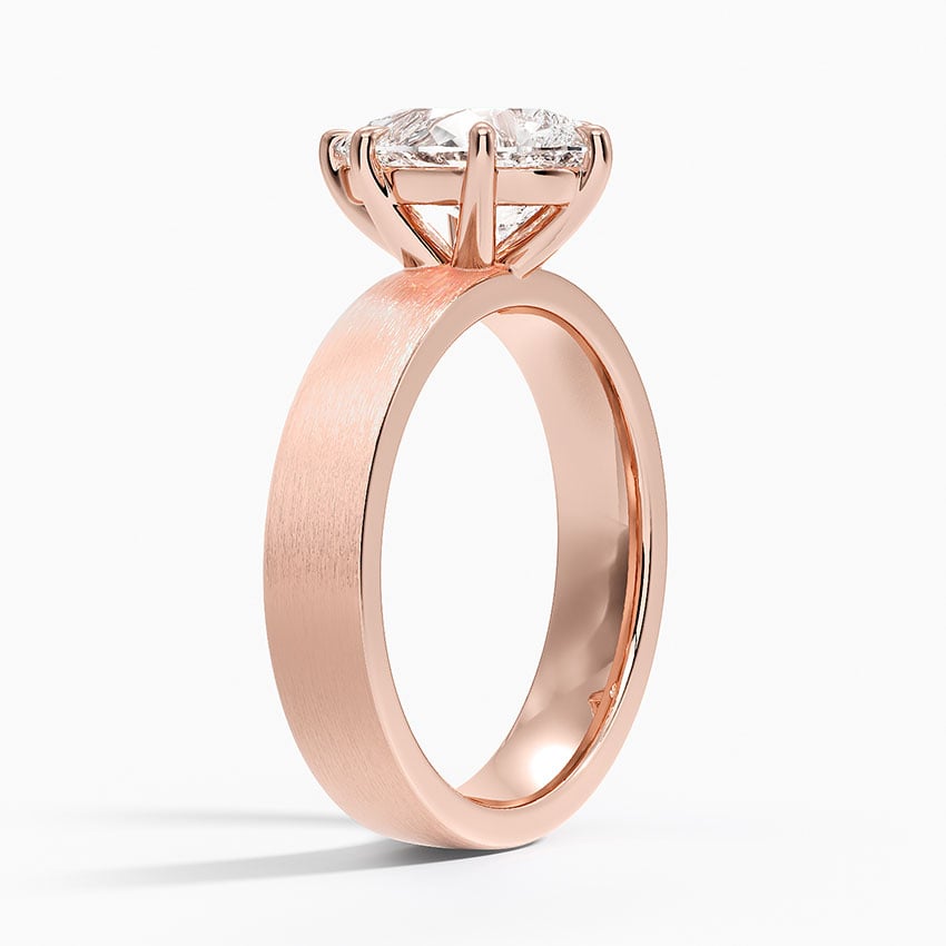 14K Rose Gold Peyton 4mm Satin Finish Solitaire Ring