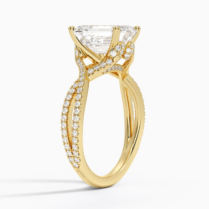 18K Yellow Gold Jacinta Twisting Split Shank Diamond Ring