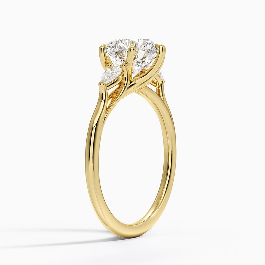 Delilah Three Stone Pear Diamond Ring