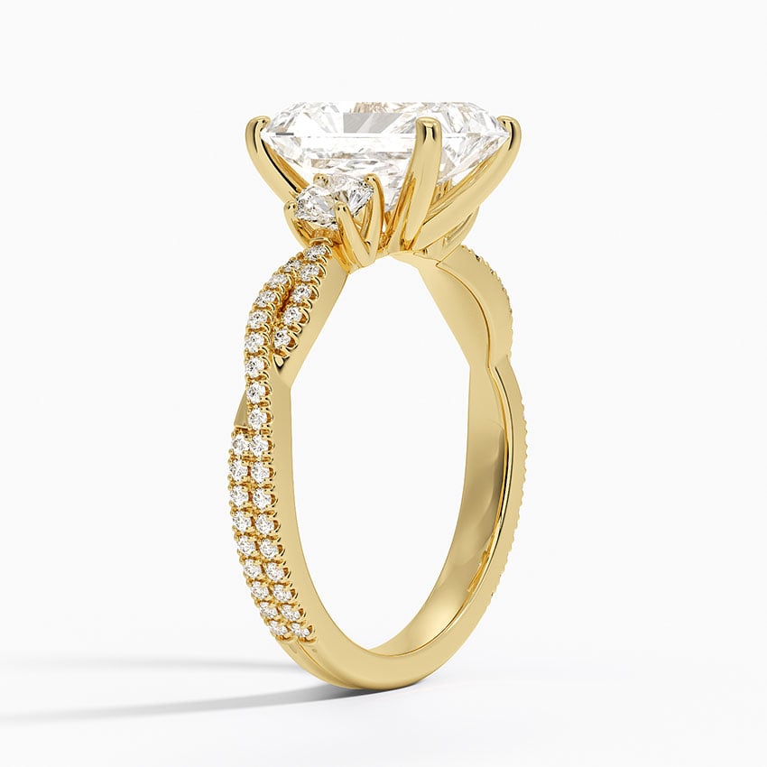 Luxe Three Stone Petite Twisted Vine Diamond Ring