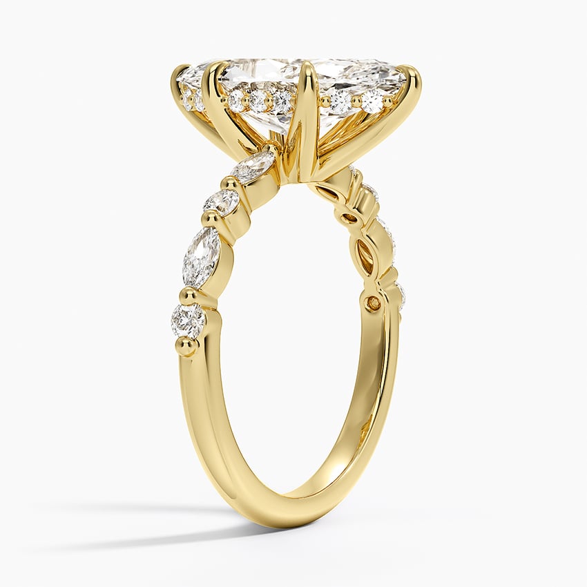 18K Yellow Gold Versailles Hidden Halo Diamond Ring