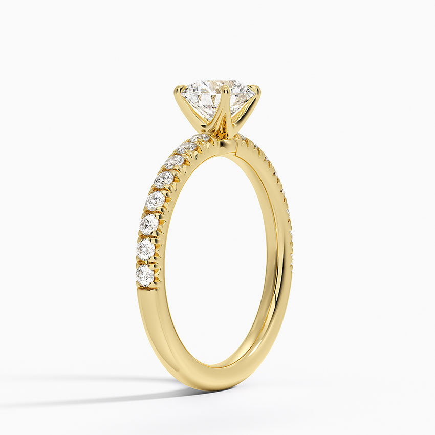 18K Yellow Gold Amelie Half-Coverage Diamond Ring