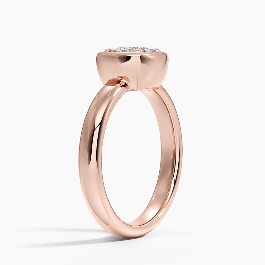 14K Rose Gold Andrea Bezel Prong Ring