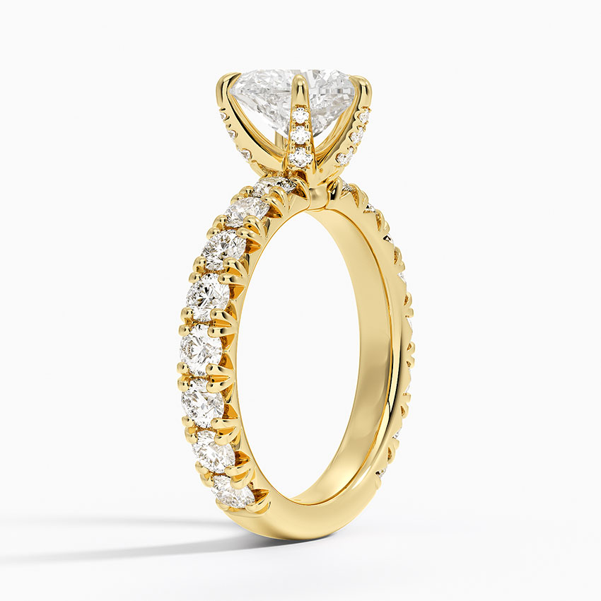 18K Yellow Gold Ellora Three-Quarter Coverage Diamond Ring