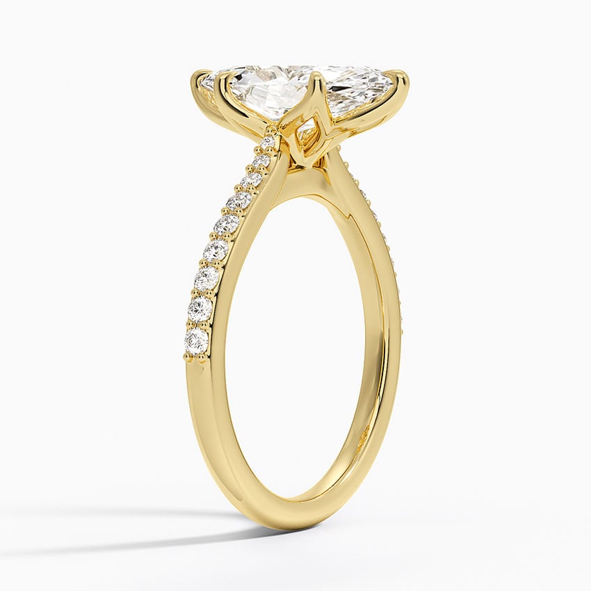 18K Yellow Gold Elodie Cathedral Diamond Ring