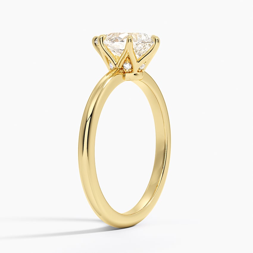 18KY Morganite Esme Hidden Halo Diamond Ring, large top view