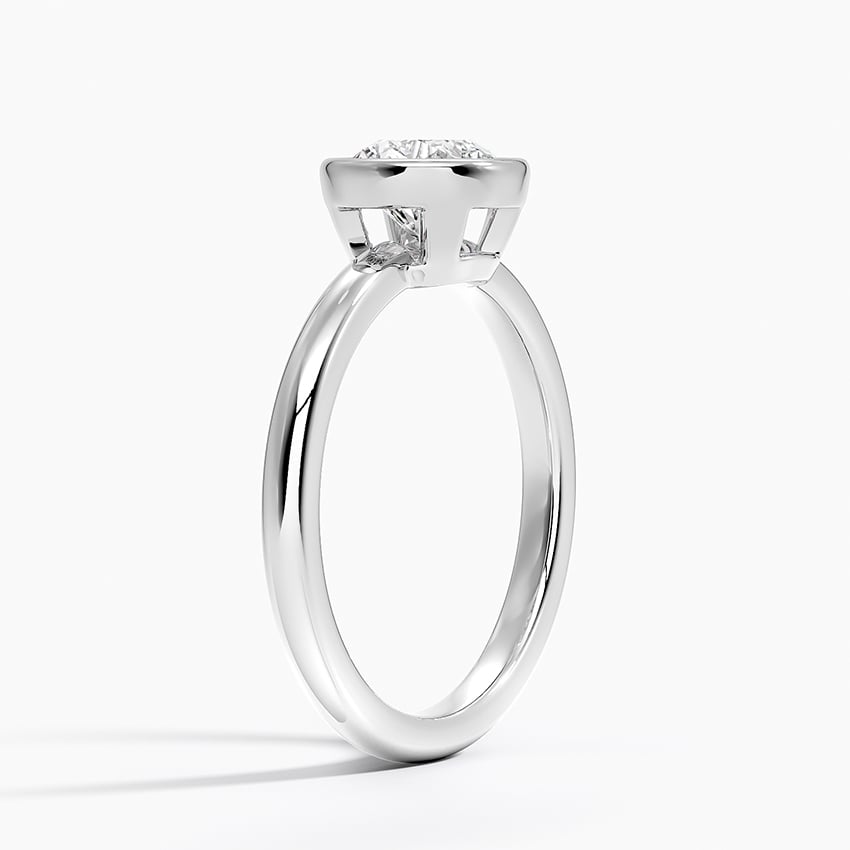Julietta Bezel Solitaire Engagement Ring in 18K White Gold