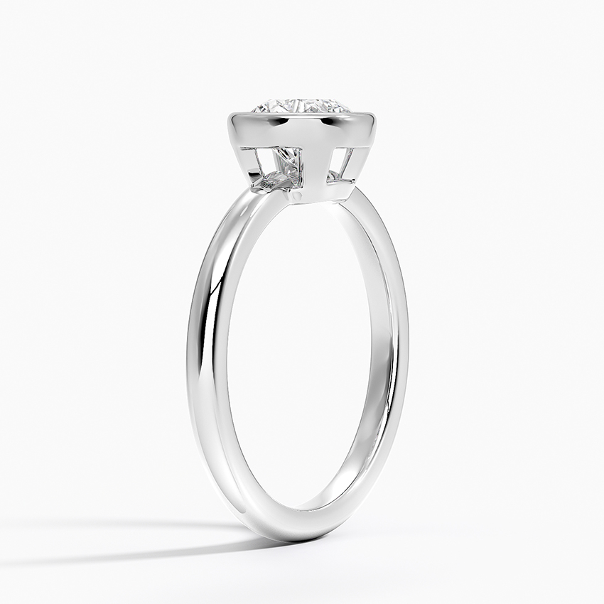 Julietta Bezel Solitaire Engagement Ring in 18K White Gold