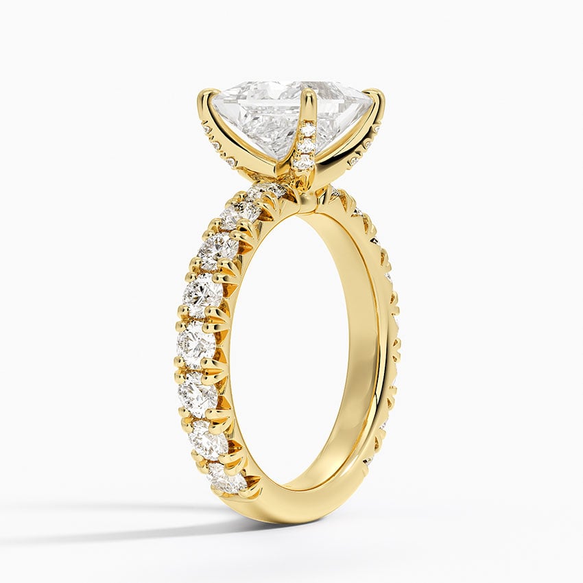 18K Yellow Gold Ellora Three-Quarter Coverage Diamond Ring