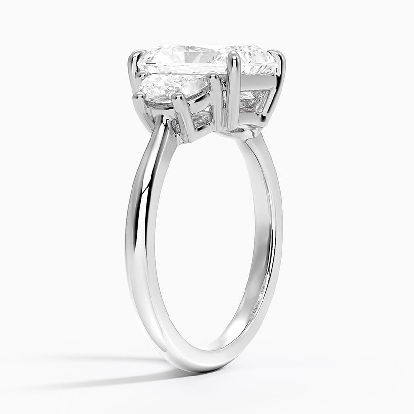 Half Moon Three Stone Diamond Ring