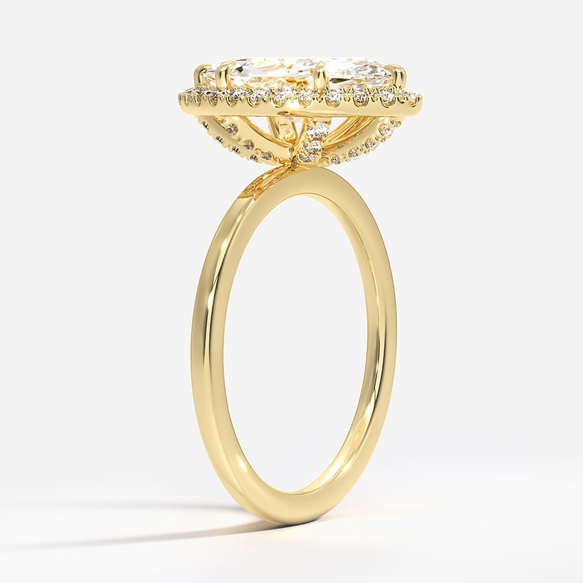 18K Yellow Gold Vienna Halo Diamond Ring