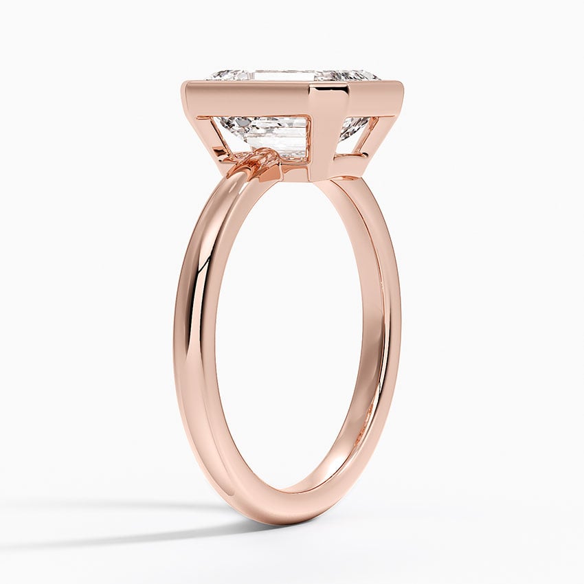 14K Rose Gold Julietta Bezel Solitaire Ring, large side view