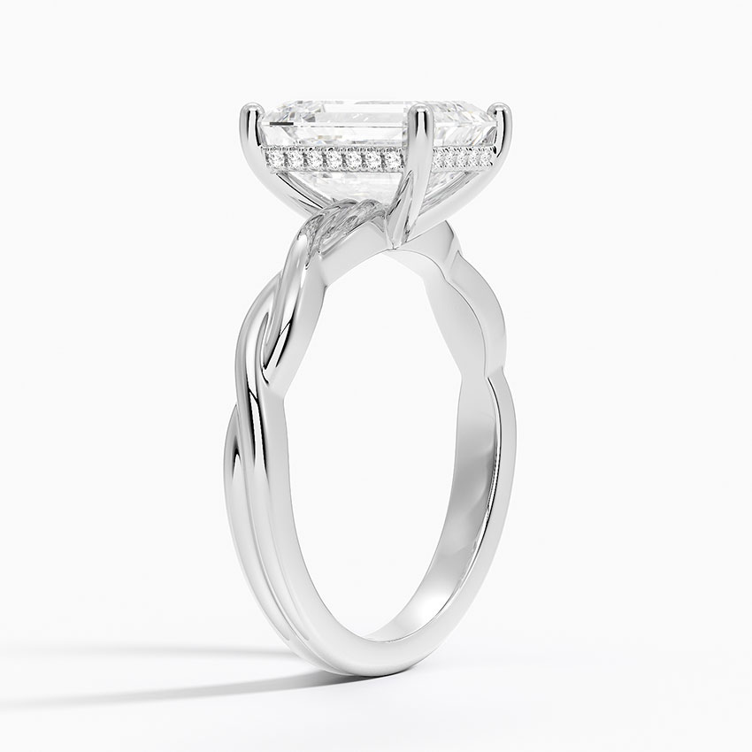 Platinum Twisted Vine Hidden Halo Diamond Ring