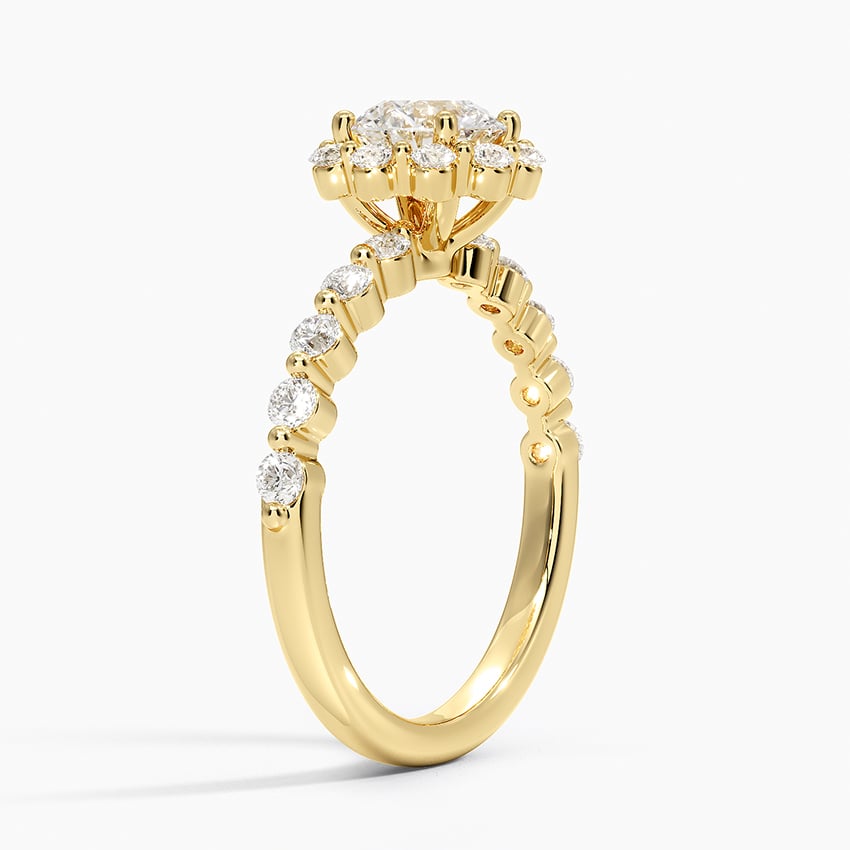 Moissanite Marseille Halo Lab Diamond Ring (1/2 ct. tw.) in 18K Yellow Gold