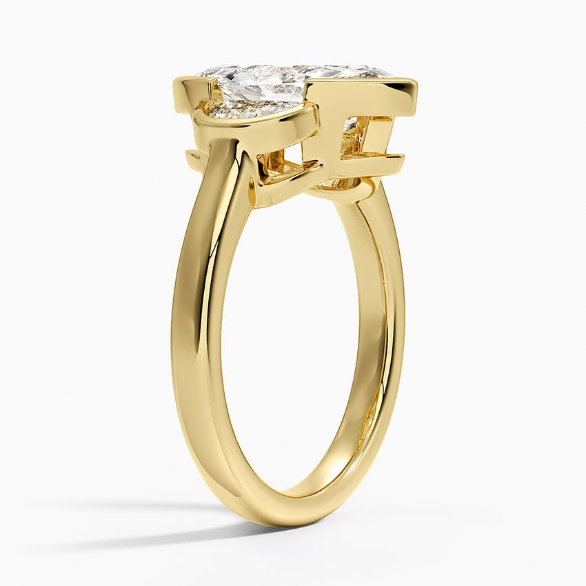Half Moon Three Stone Bezel Diamond Ring (1/2 ct. tw.)