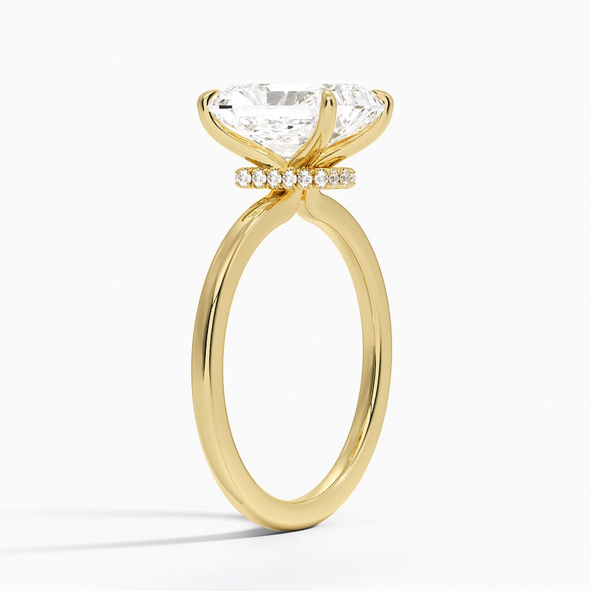 Pavé Wrap Hidden Halo Diamond Engagement Ring - Secret Halo