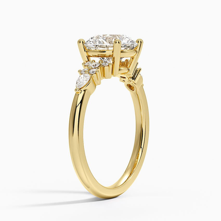 Pear and Round Diamond Engagement Ring Setting
