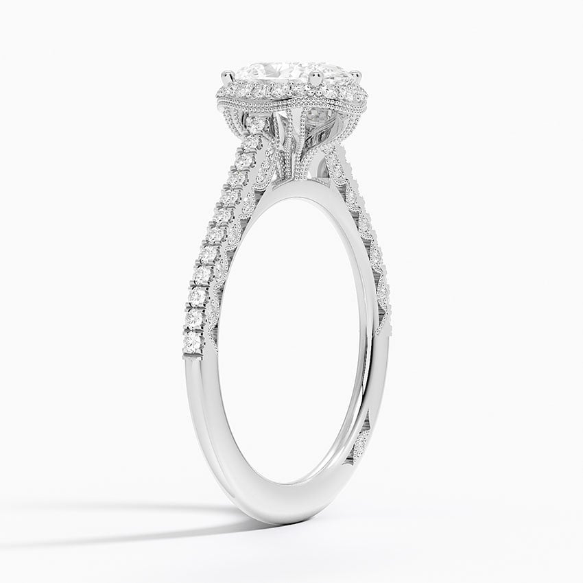 18K White Gold Tacori Petite Crescent Classic Bloom Diamond Ring
