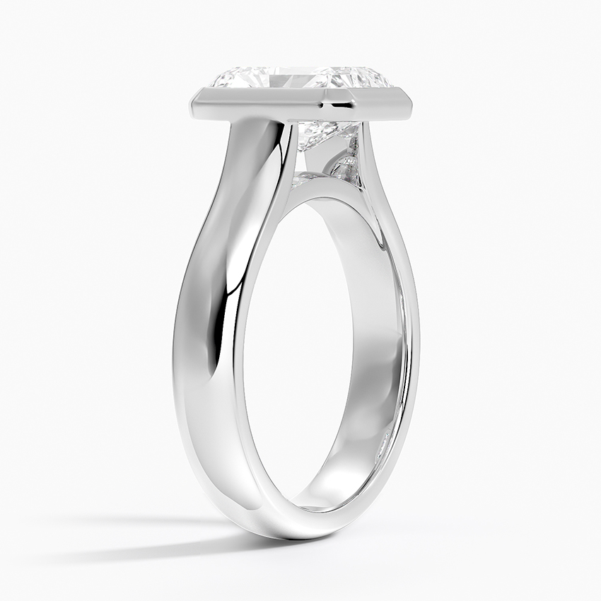 18K White Gold Luna 4mm Bezel Ring