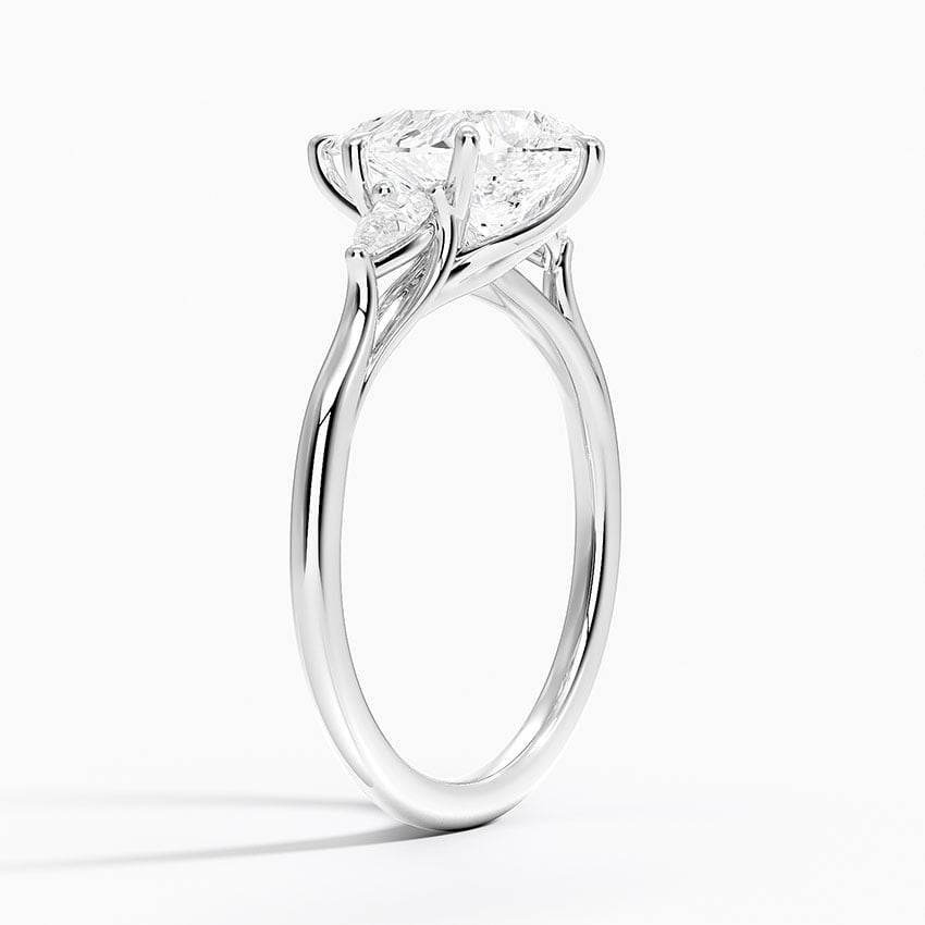 18K White Gold Delilah Three Stone Pear Diamond Ring (1/5 ct. tw.)