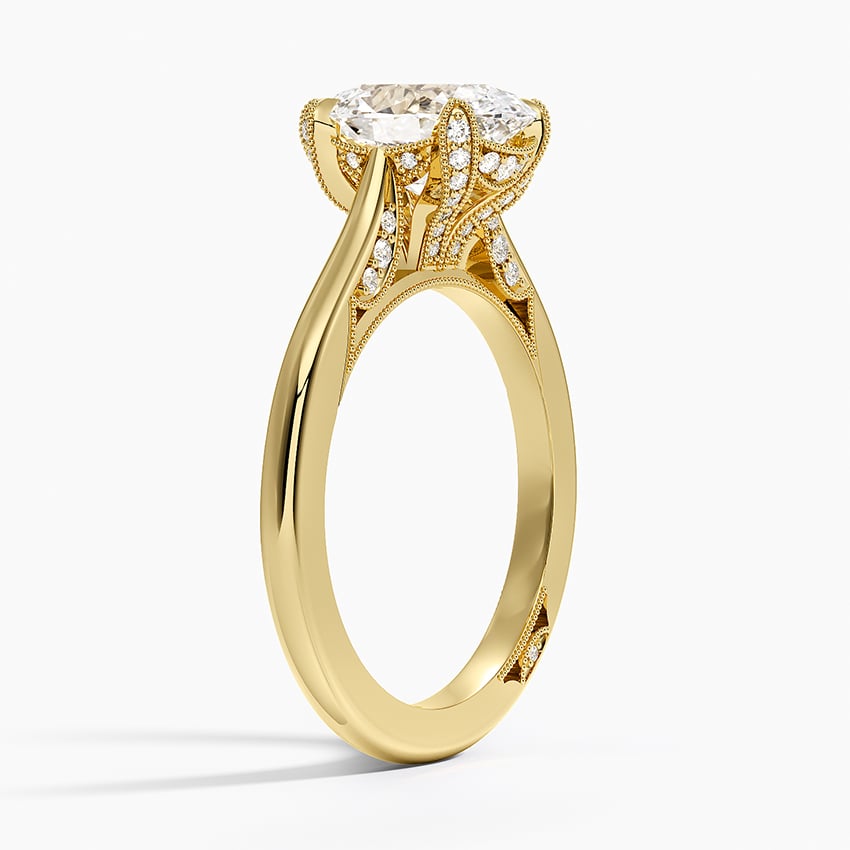 Cathedral Shoulder Diamond Accented Prong Setting