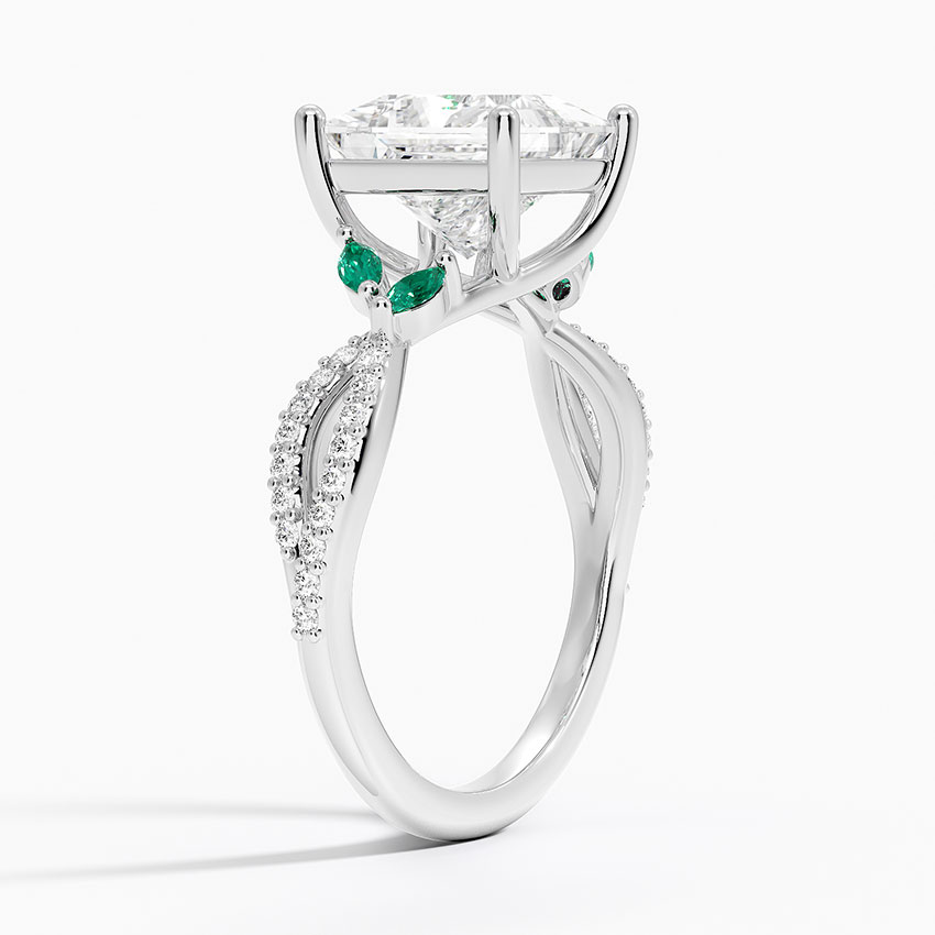 Luxe Willow Lab Emerald and Diamond Ring (1/8 ct. tw.)