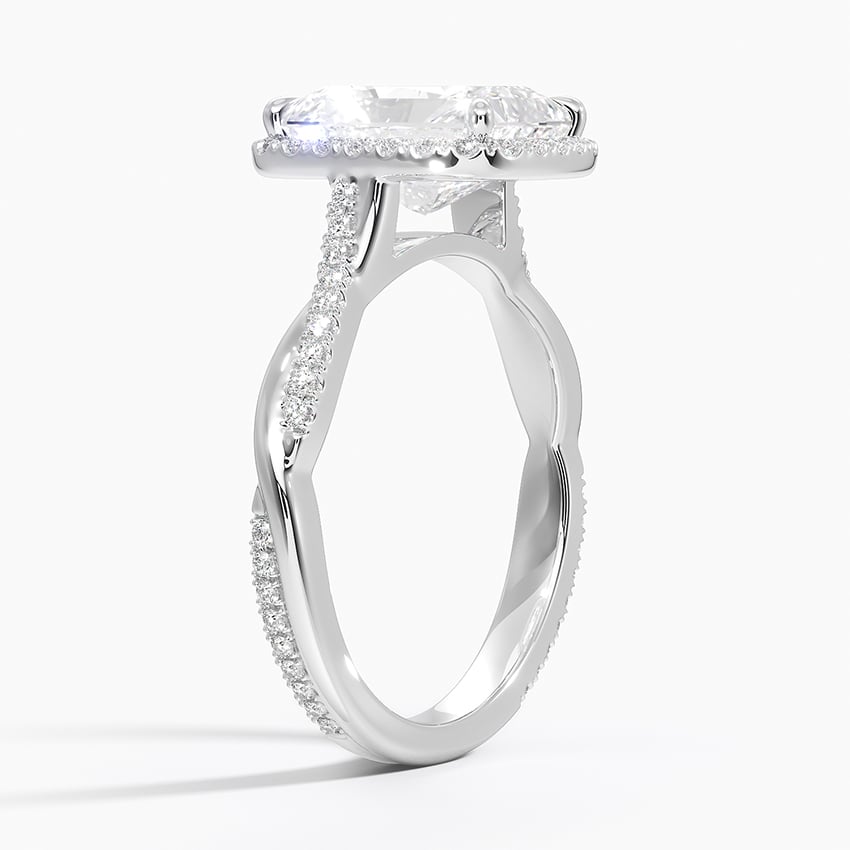 Twist Halo Engagement Ring