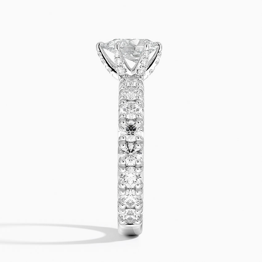 18K White Gold Ellora Three-Quarter Coverage Diamond Ring