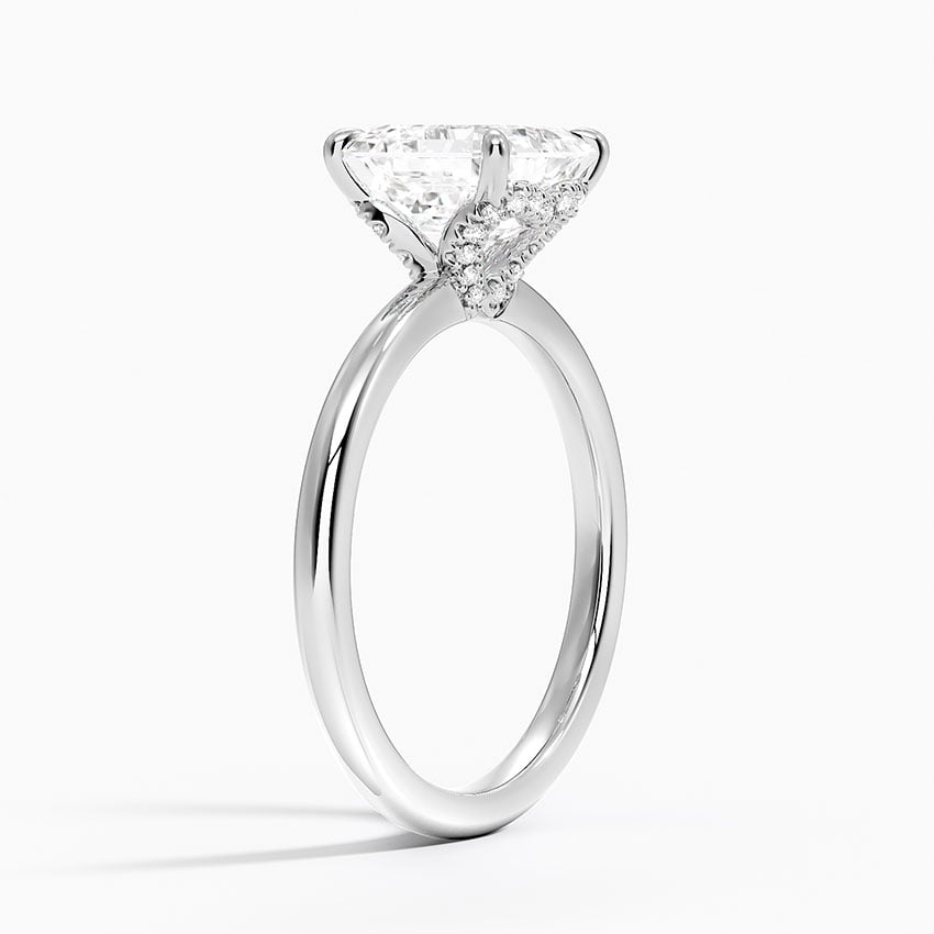 18K White Gold Hidden Heart Diamond Ring