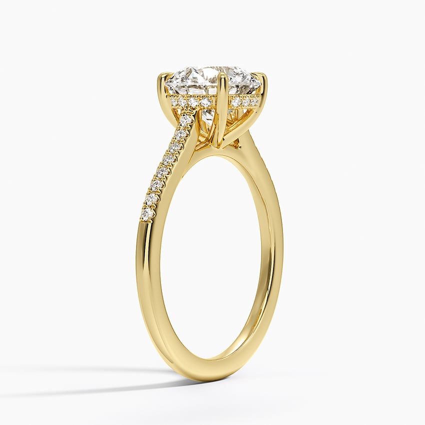 18K Yellow Gold Lissome Half Coverage Diamond Ring